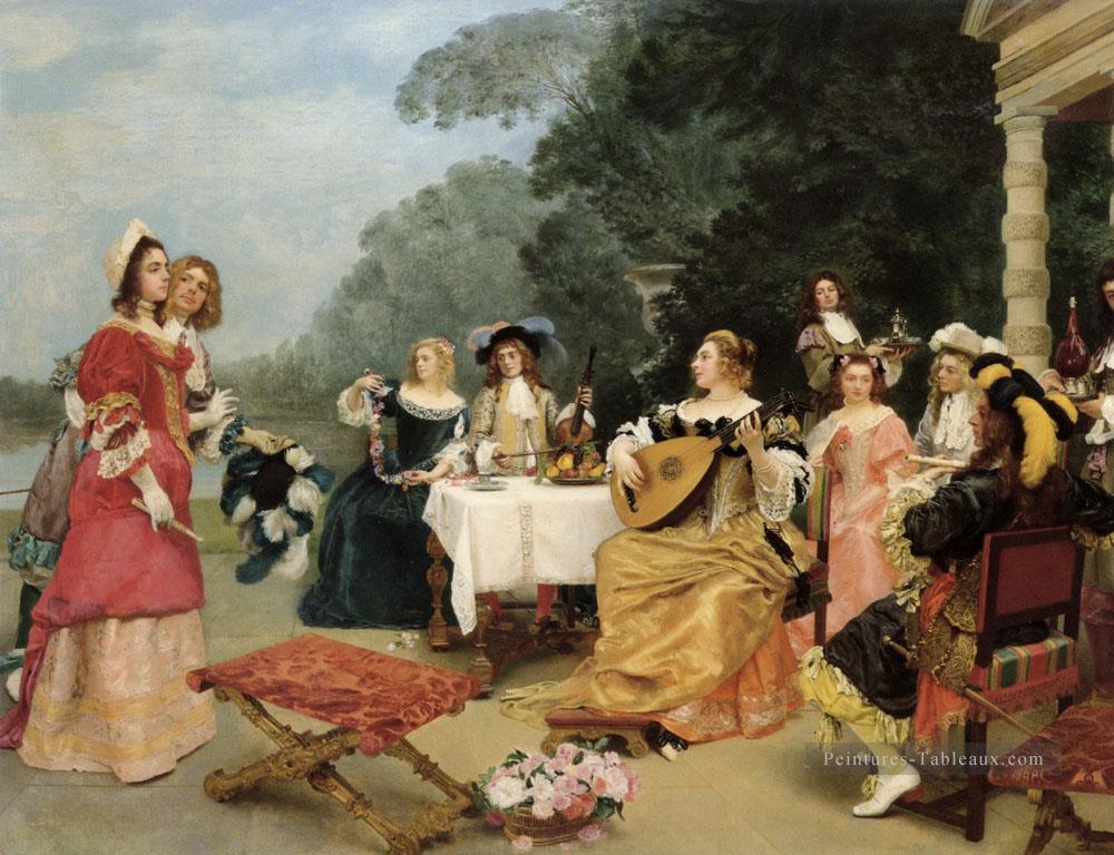 Le récital dame portrait Gustave Jean Jacquet Peintures à l'huile
